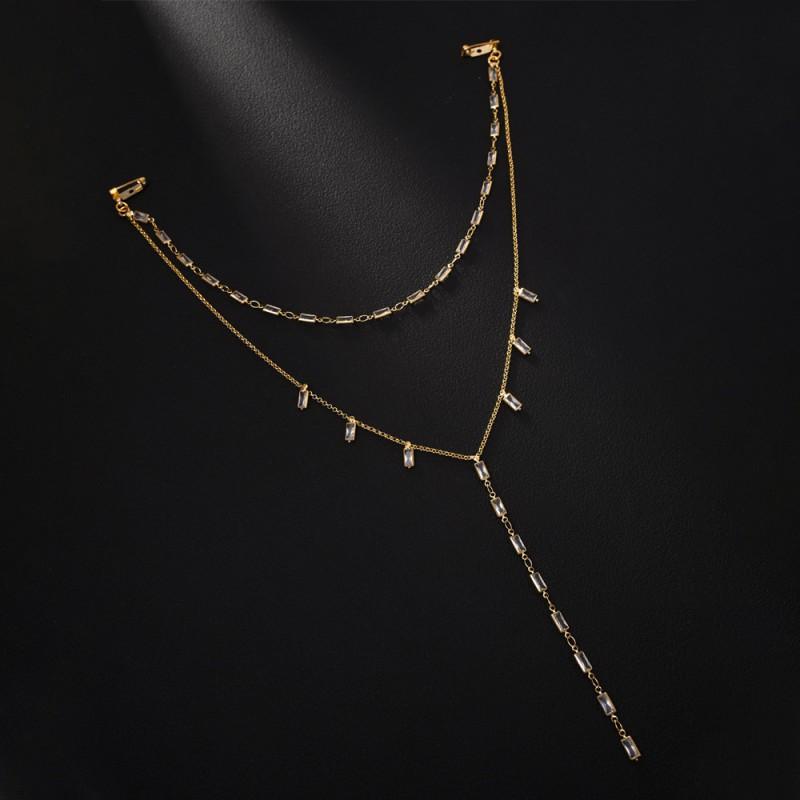 Double-layer Back Chain Women Light Luxury Niche Design Rhinestone Fashionable Banquet Dress Body золотистый
Double-layer Back Chain Women Light Luxury Niche Design Rhinestone Fashionable Banquet Dress Body золотистый