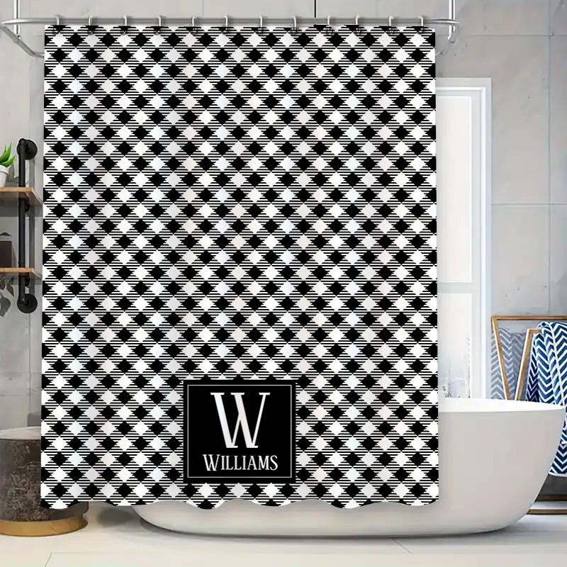 Black White Classic Houndstooth Pattern Shower Curtain Custom Name Logo Decoration Waterproof Bathroom Decor W60H190(CM)-1 Pcs
Black White Classic Houndstooth Pattern Shower Curtain Custom Name Logo Decoration Waterproof Bathroom Decor W60H190(CM)-1 Pcs