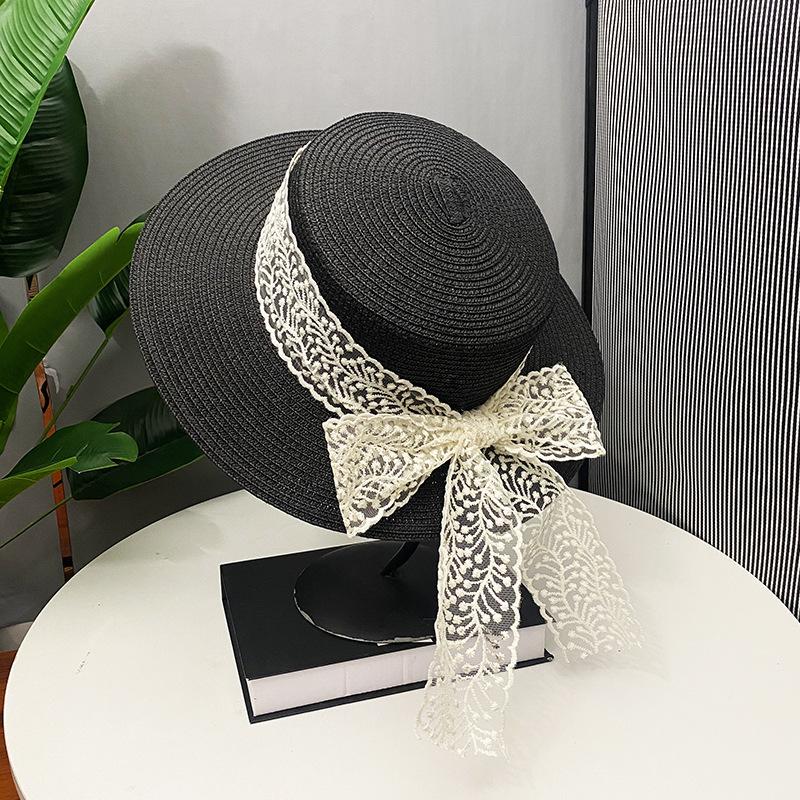 Summer 2025 Women s Flat Top Straw Hat Lace Bow Sunshade Hat Travel Sunscreen Hat Vacation Straw Hat Adult 56-58cm чорний
Summer 2025 Women s Flat Top Straw Hat Lace Bow Sunshade Hat Travel Sunscreen Hat Vacation Straw Hat Adult 56-58cm чорний