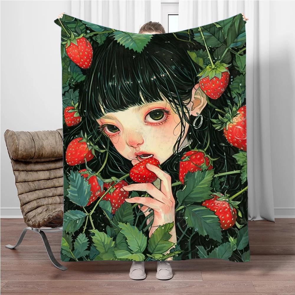 Cute Strawberry Girl Flannel Blanket Children Warm Soft Blanket for Sofa Bed Cover Blanket Suitable for Birthday Souvenir Gifts 75x90cm
Cute Strawberry Girl Flannel Blanket Children Warm Soft Blanket for Sofa Bed Cover Blanket Suitable for Birthday Souvenir Gifts 75x90cm