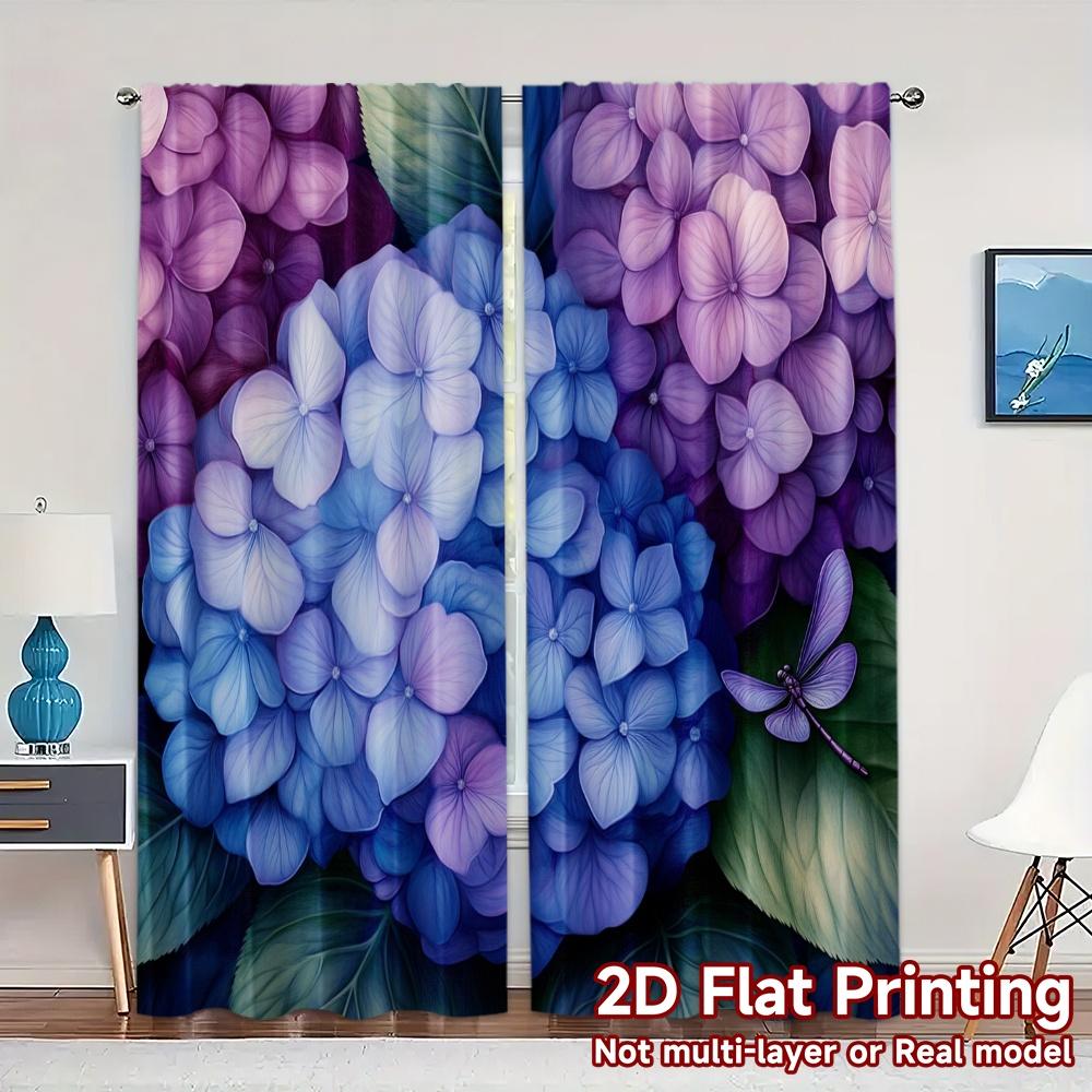 2pcs Curtains Blue Purple Hydrangea Dragonfly (2) Popular Contemporary Curtains Versatile Polyester Curtains All Seasons Use for 100*130 HOOK 1pcs
2pcs Curtains Blue Purple Hydrangea Dragonfly (2) Popular Contemporary Curtains Versatile Polyester Curtains All Seasons Use for 100*130 HOOK 1pcs