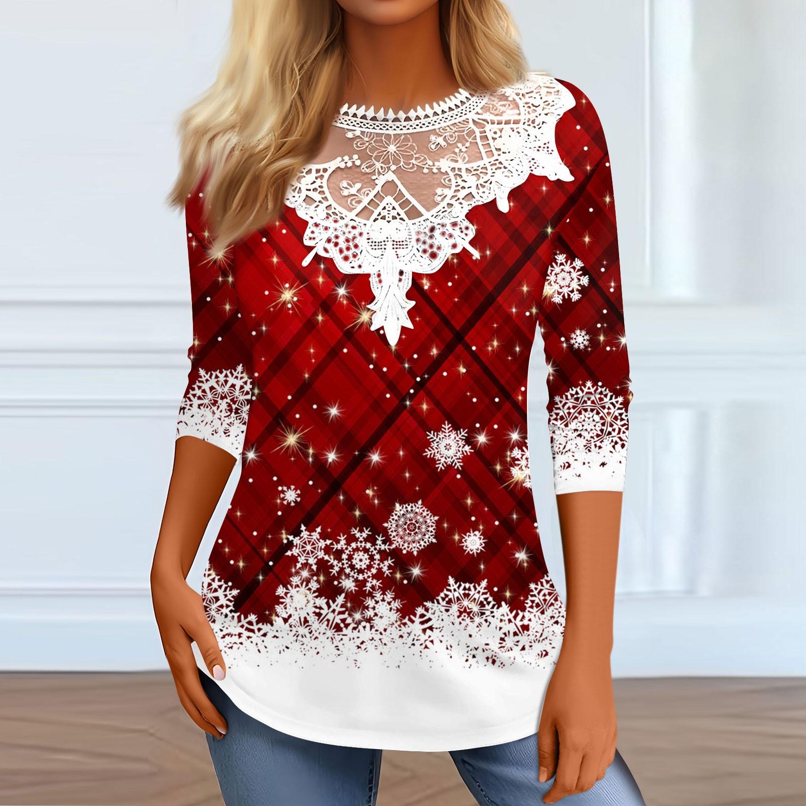 Women s Long Sleeve Tunic Loose Top Pleated Tunic Button Casual Christmas Print Lace T-Shirt Tops M винний
Women s Long Sleeve Tunic Loose Top Pleated Tunic Button Casual Christmas Print Lace T-Shirt Tops M винний