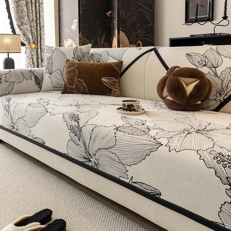 Универсальная подушка для дивана на все сезоны, Высококлассная нескользящая подушка для сиденья, Жаккардовое плетение из шенилла, Модное покрывало для дивана 90*160cm