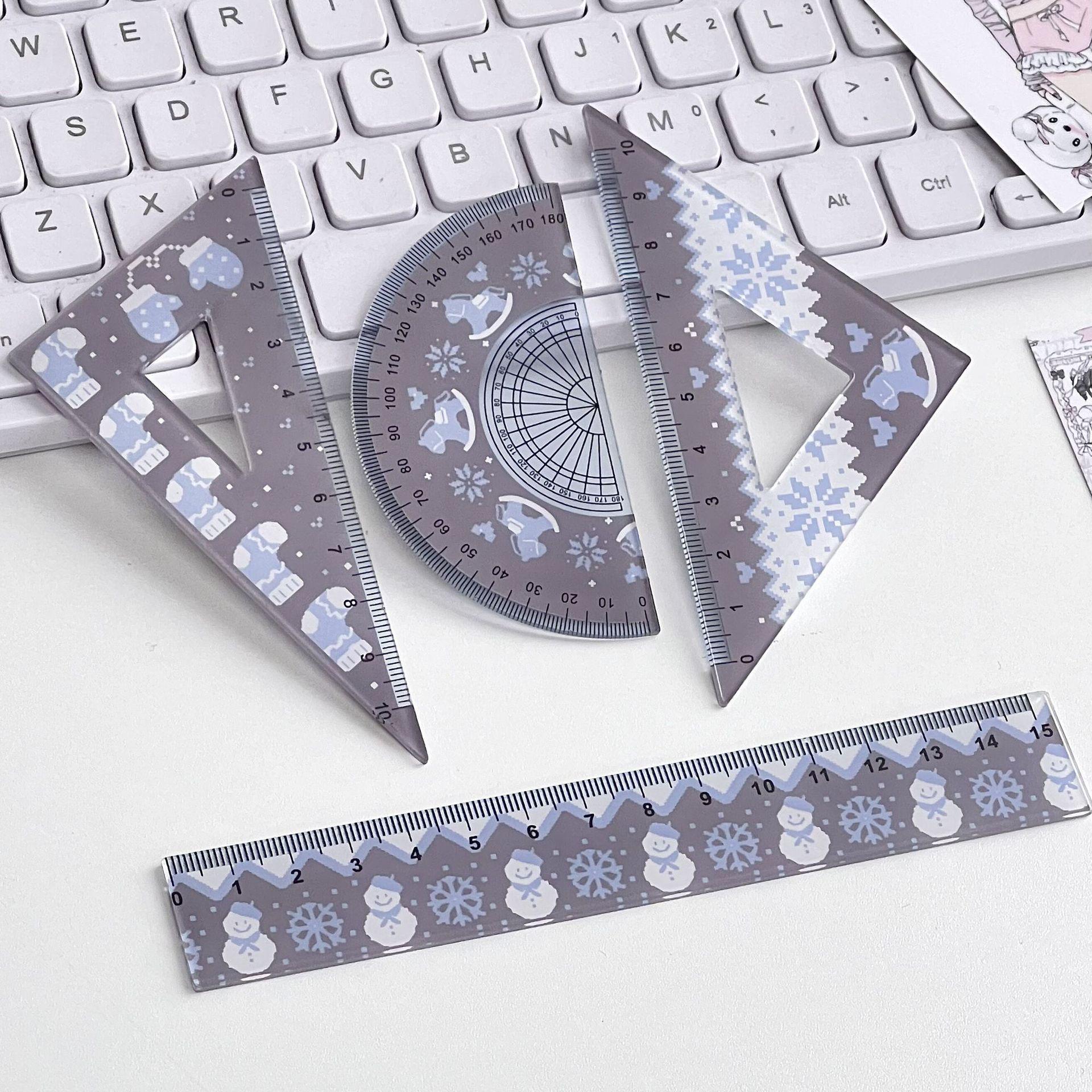 Cute Bear Snowflake Ruler Set: Multifunctional Student Stationery & Drawing Tool Standard
Cute Bear Snowflake Ruler Set: Multifunctional Student Stationery & Drawing Tool Standard