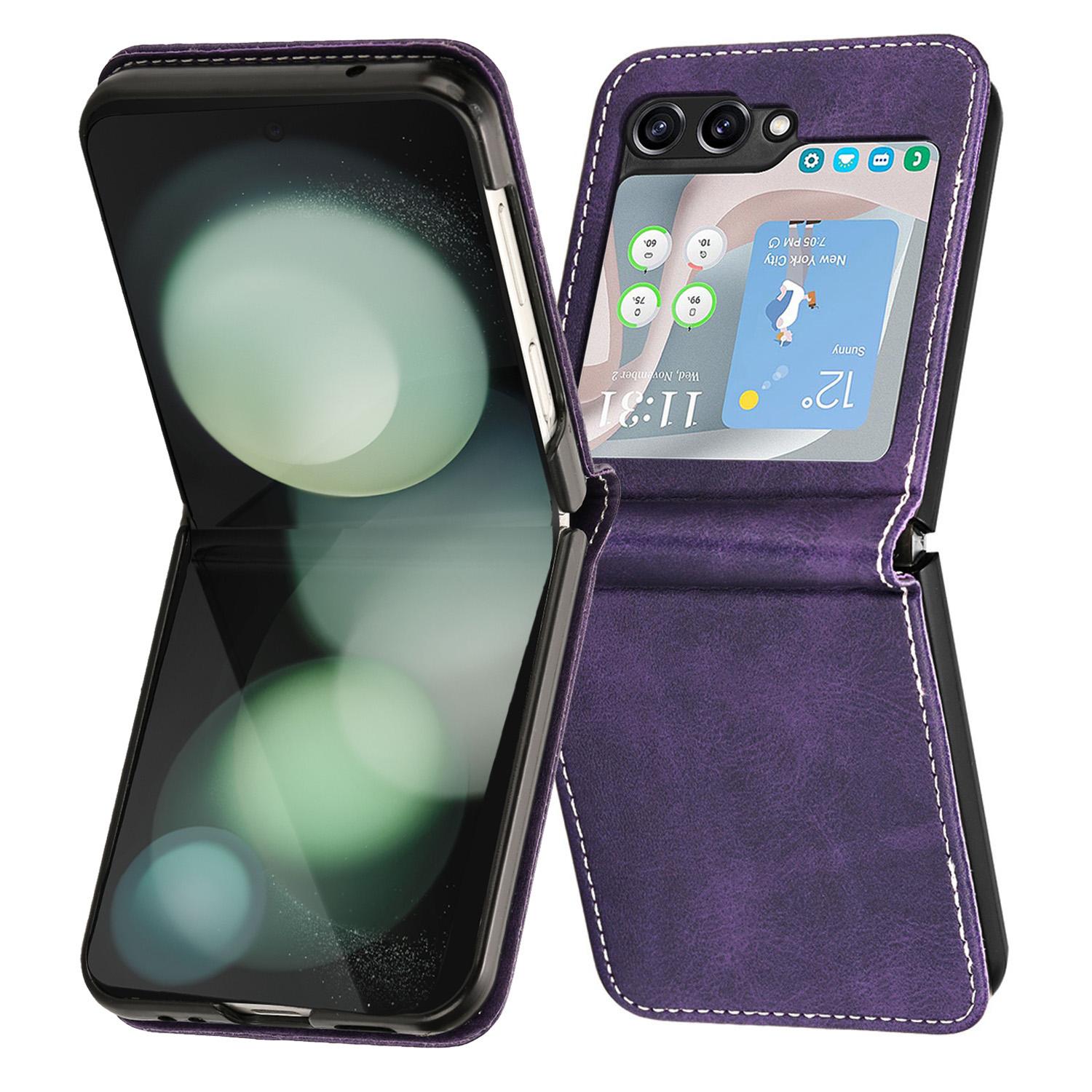 For Samsung Galaxy Z Flip5 5G Case Calf Texture PU Leather Shockproof Phone Cover Purple
For Samsung Galaxy Z Flip5 5G Case Calf Texture PU Leather Shockproof Phone Cover Purple