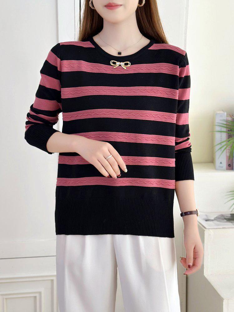 Casual Women s Round Neck Knit Pullover for Mothers One Size
Casual Women s Round Neck Knit Pullover for Mothers One Size