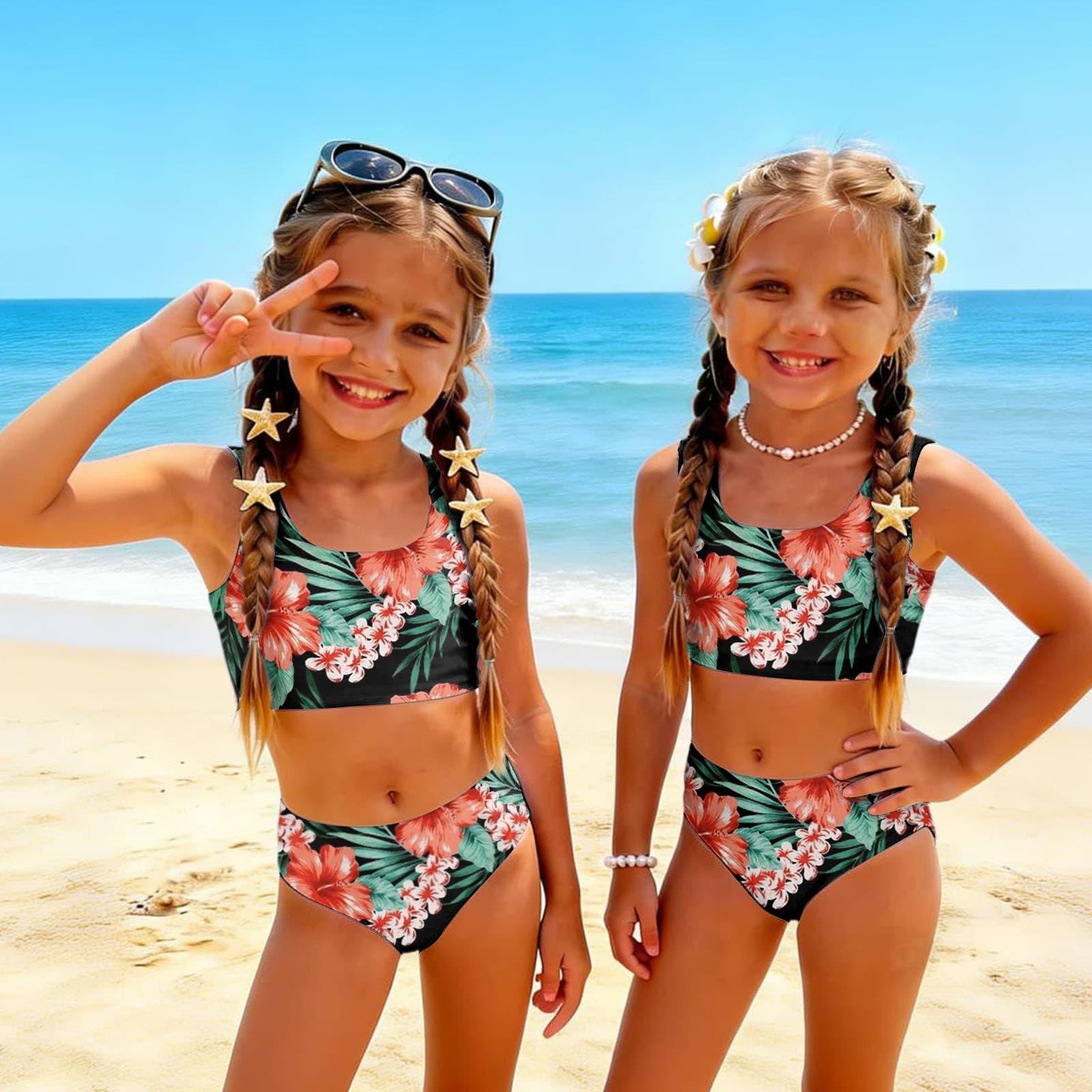 Girls Two Piece Swimsuit Set Hawaiian Print Tankini Top and High Waist Bottoms Kids Beachwear Swimwear for Summer 90 чёрный
Girls Two Piece Swimsuit Set Hawaiian Print Tankini Top and High Waist Bottoms Kids Beachwear Swimwear for Summer 90 чёрный