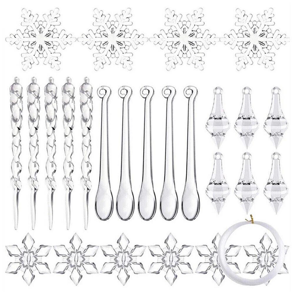 Christmas Decoration Icicles Acrylic Snowflake Icicle Ornaments 27/40pcs Fake Clear Lifelike Snowflake Bar Decorations Icicles
Christmas Decoration Icicles Acrylic Snowflake Icicle Ornaments 27/40pcs Fake Clear Lifelike Snowflake Bar Decorations Icicles