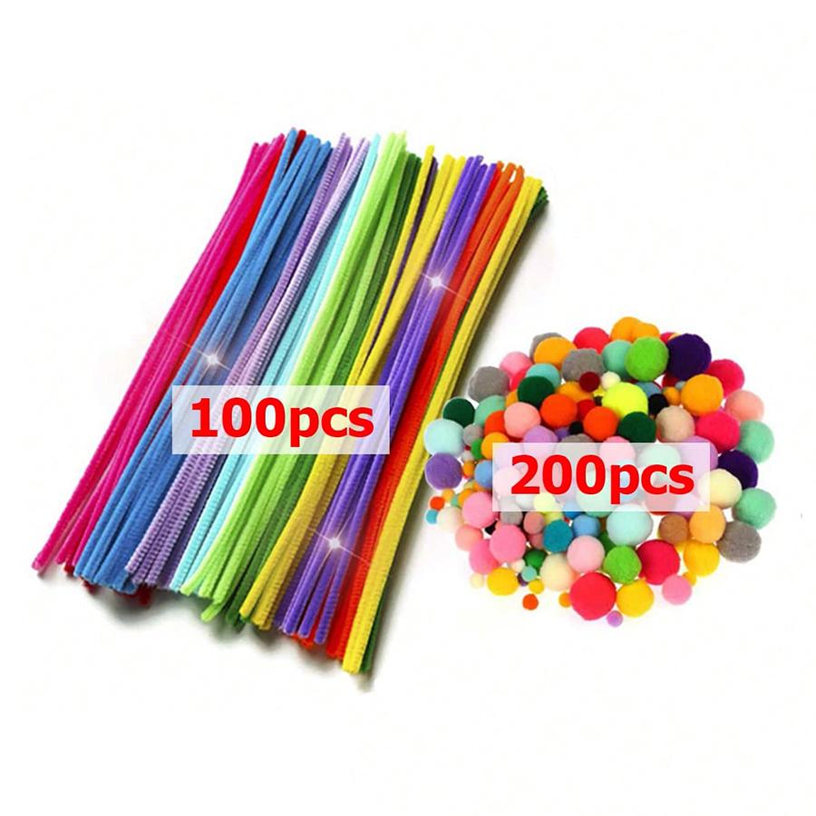 100Pcs 30cm Pipe Cleaners Felt Sticks + 200Pcs High-Elasticity Fluffy Pompoms DIY Craft Supplies Kit Art Projects Handmade Decor
100Pcs 30cm Pipe Cleaners Felt Sticks + 200Pcs High-Elasticity Fluffy Pompoms DIY Craft Supplies Kit Art Projects Handmade Decor
