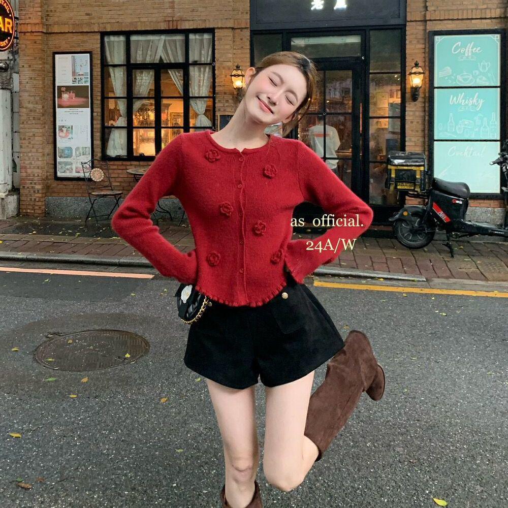 Ancola Red 3D Flower Knit Sweater: Women s Autumn/Winter Ruffled Slim Fit Chic Top One Size
Ancola Red 3D Flower Knit Sweater: Women s Autumn/Winter Ruffled Slim Fit Chic Top One Size