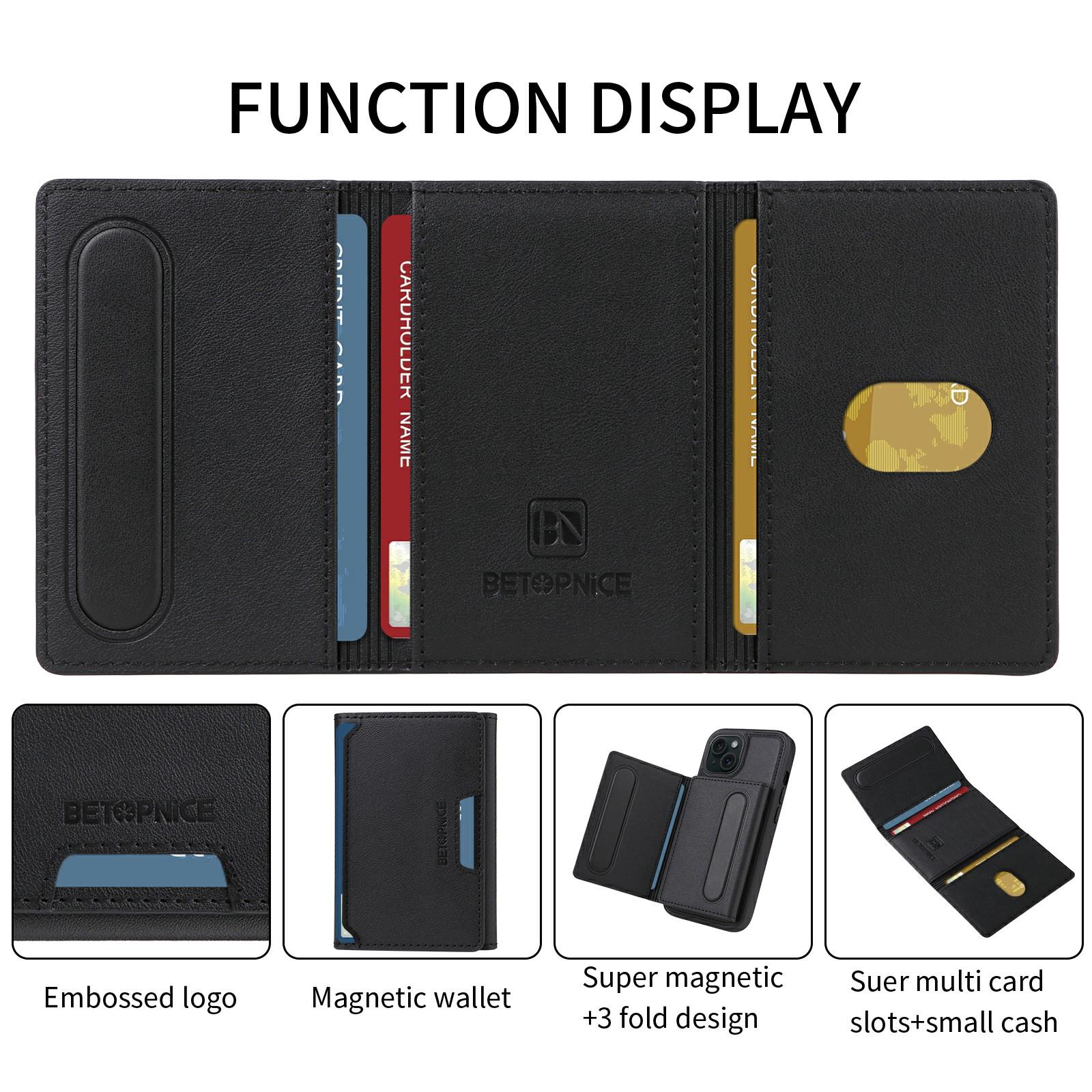 For iPhone 15 Magnetic Case BETOPNICE Leather Phone Cover Kickstand with Detachable Card Bag Brown
For iPhone 15 Magnetic Case BETOPNICE Leather Phone Cover Kickstand with Detachable Card Bag Brown