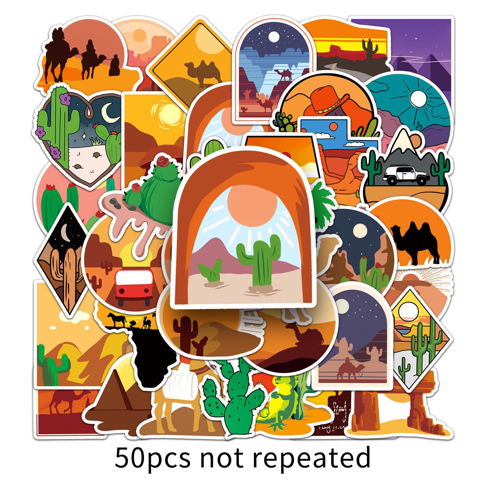 50 Original Desert Graffiti Children s Stickers: Cartoon, Diary, Phone, Suitcase, Waterproof Scenery Decorations.
50 Original Desert Graffiti Children s Stickers: Cartoon, Diary, Phone, Suitcase, Waterproof Scenery Decorations.