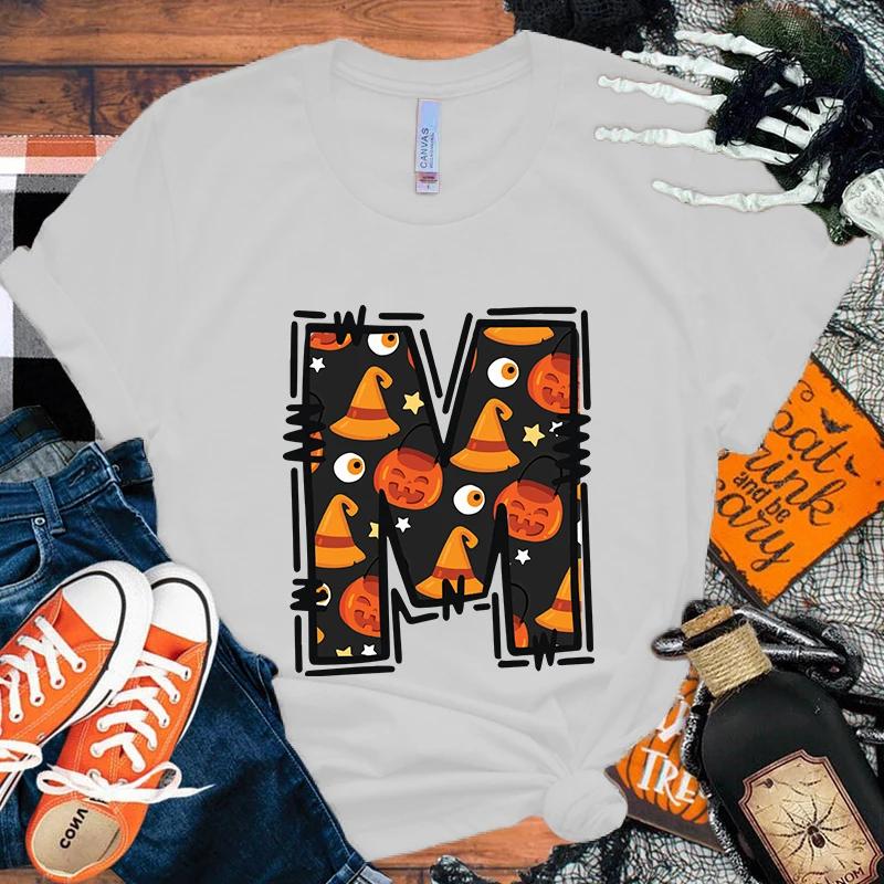 New Hot 26 Alphabet Halloween T-shirts Fashion Women Girls Summer Tee Shirt Unisex Casual Short Sleeve Round Neck Tops T-shirts XS
New Hot 26 Alphabet Halloween T-shirts Fashion Women Girls Summer Tee Shirt Unisex Casual Short Sleeve Round Neck Tops T-shirts XS