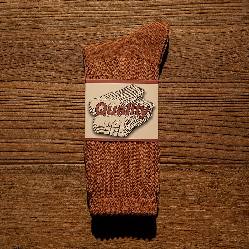Ame Kaki Retro Japanese Thick Cotton Long Socks - Unisex Solid Color Mid-High Tube for Autumn/Winter One Size (36-44) вина червоного кольору
Ame Kaki Retro Japanese Thick Cotton Long Socks - Unisex Solid Color Mid-High Tube for Autumn/Winter One Size (36-44) вина червоного кольору