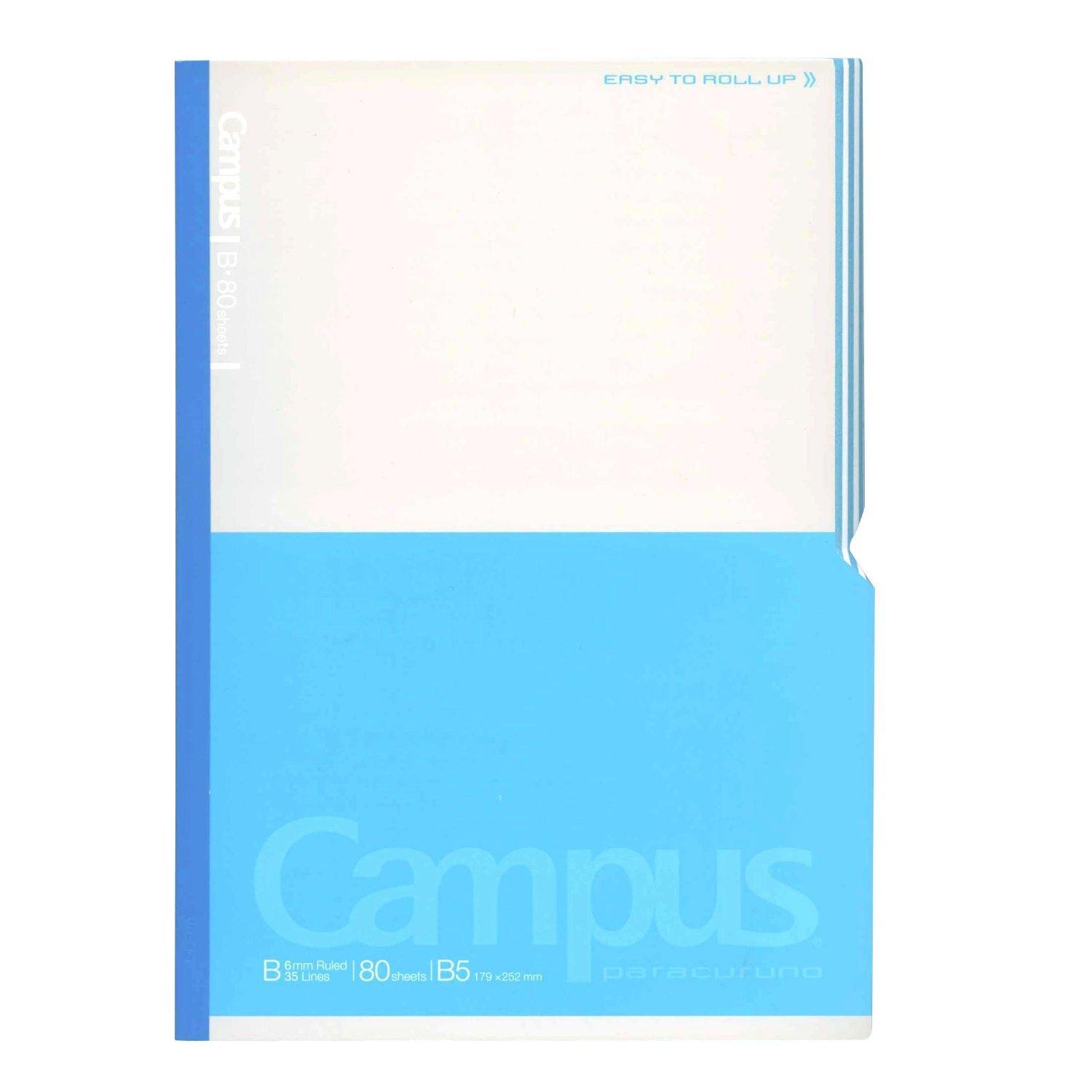 Kokuyo Paracurno Campus with Diagonal Cuts for Easy Turning Notebook, B5, B-ruled, No-R8B-LB,
Kokuyo Paracurno Campus with Diagonal Cuts for Easy Turning Notebook, B5, B-ruled, No-R8B-LB,