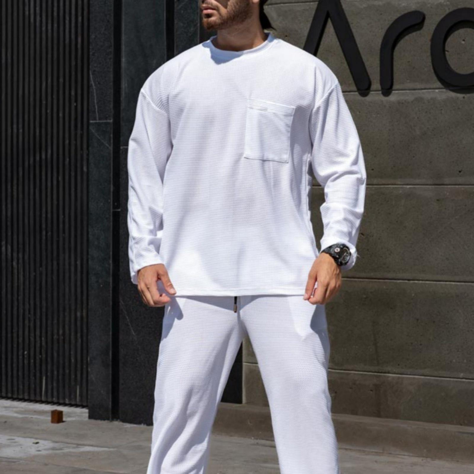 Men s solid-color loose round-neck breathable sports long-sleeved top XL білий
Men s solid-color loose round-neck breathable sports long-sleeved top XL білий