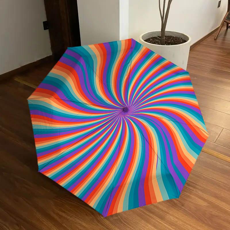 Automatic Opening Folding Umbrella with Psychedelic Swirl Design - Portable 3-Fold Iron Frame Outdoor Umbrella, Perfect Festival Gift for Fa
Automatic Opening Folding Umbrella with Psychedelic Swirl Design - Portable 3-Fold Iron Frame Outdoor Umbrella, Perfect Festival Gift for Fa