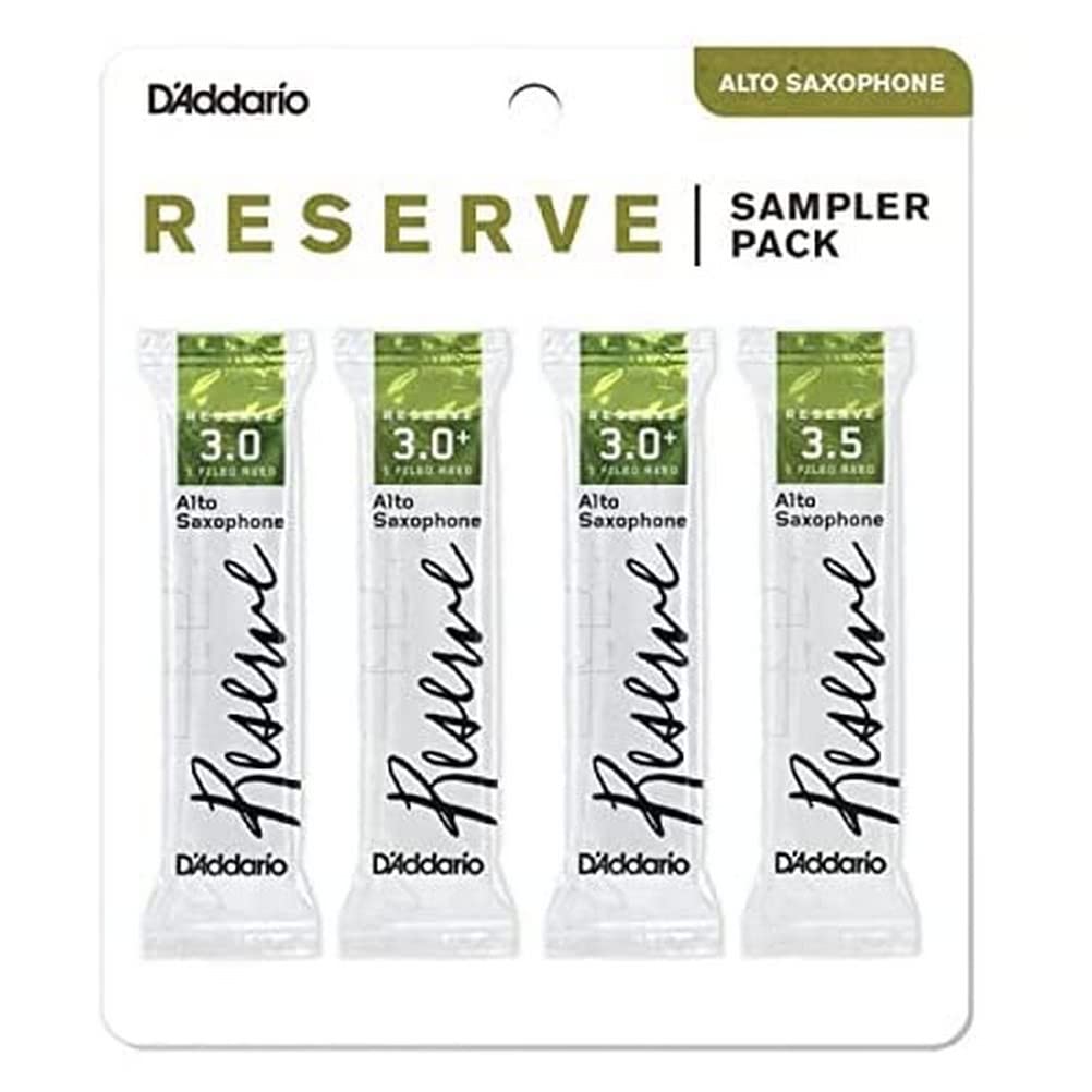 D Addario WOODWINDS Reserve Alto Sax Reed Sampler Pack 3.0 3.0+ 3.0+ 3.5, DRS-J30
D Addario WOODWINDS Reserve Alto Sax Reed Sampler Pack 3.0 3.0+ 3.0+ 3.5, DRS-J30