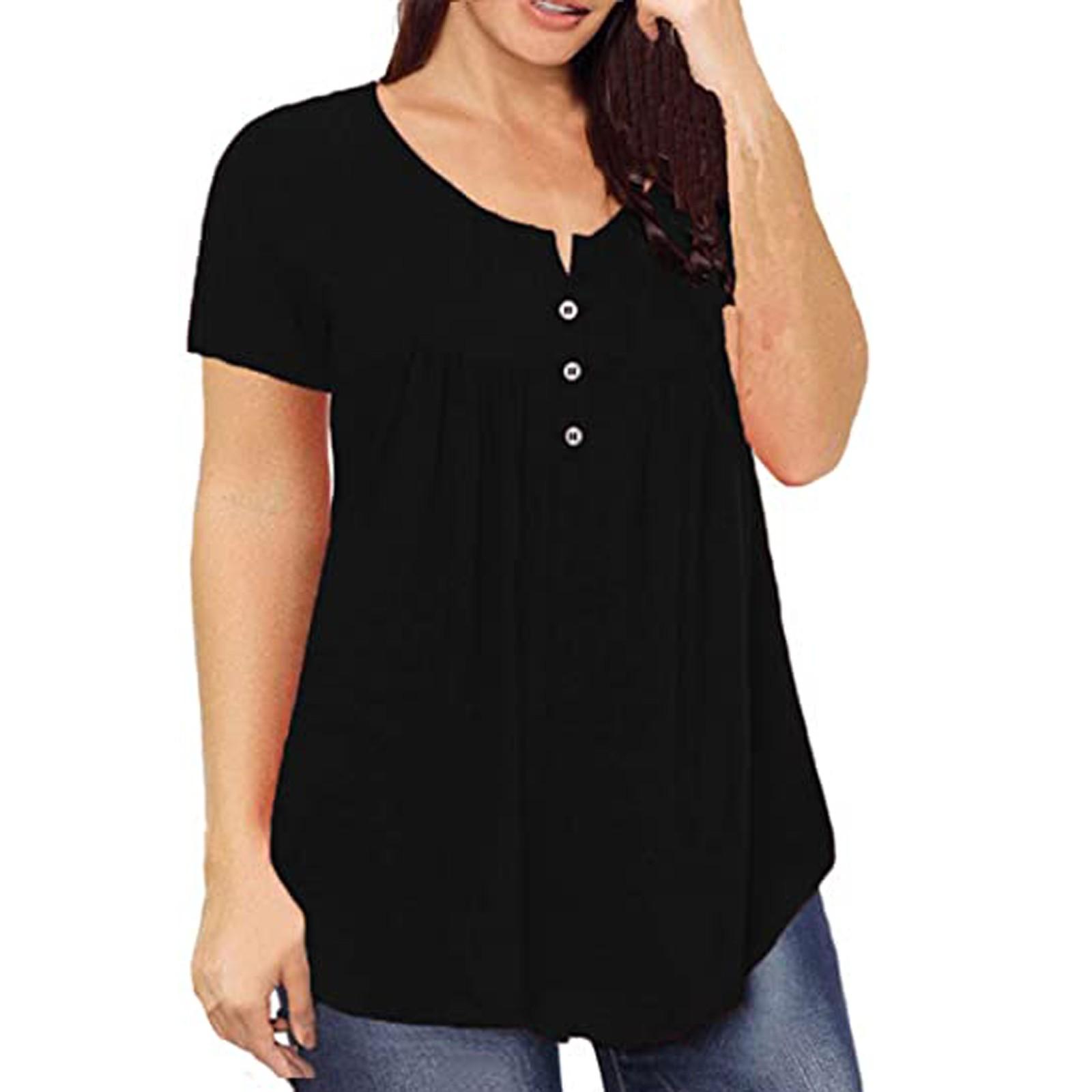 Women s Plus Size Shirts V Neck Button Up Blouses Ruffle Tunics Short Sleeve Top XL чорний
Women s Plus Size Shirts V Neck Button Up Blouses Ruffle Tunics Short Sleeve Top XL чорний