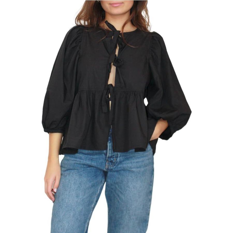 Солодка повсякденна блузка з круглим вирізом і рукавами-бульбашками, універсальна блузка L чорний
Солодка повсякденна блузка з круглим вирізом і рукавами-бульбашками, універсальна блузка L чорний