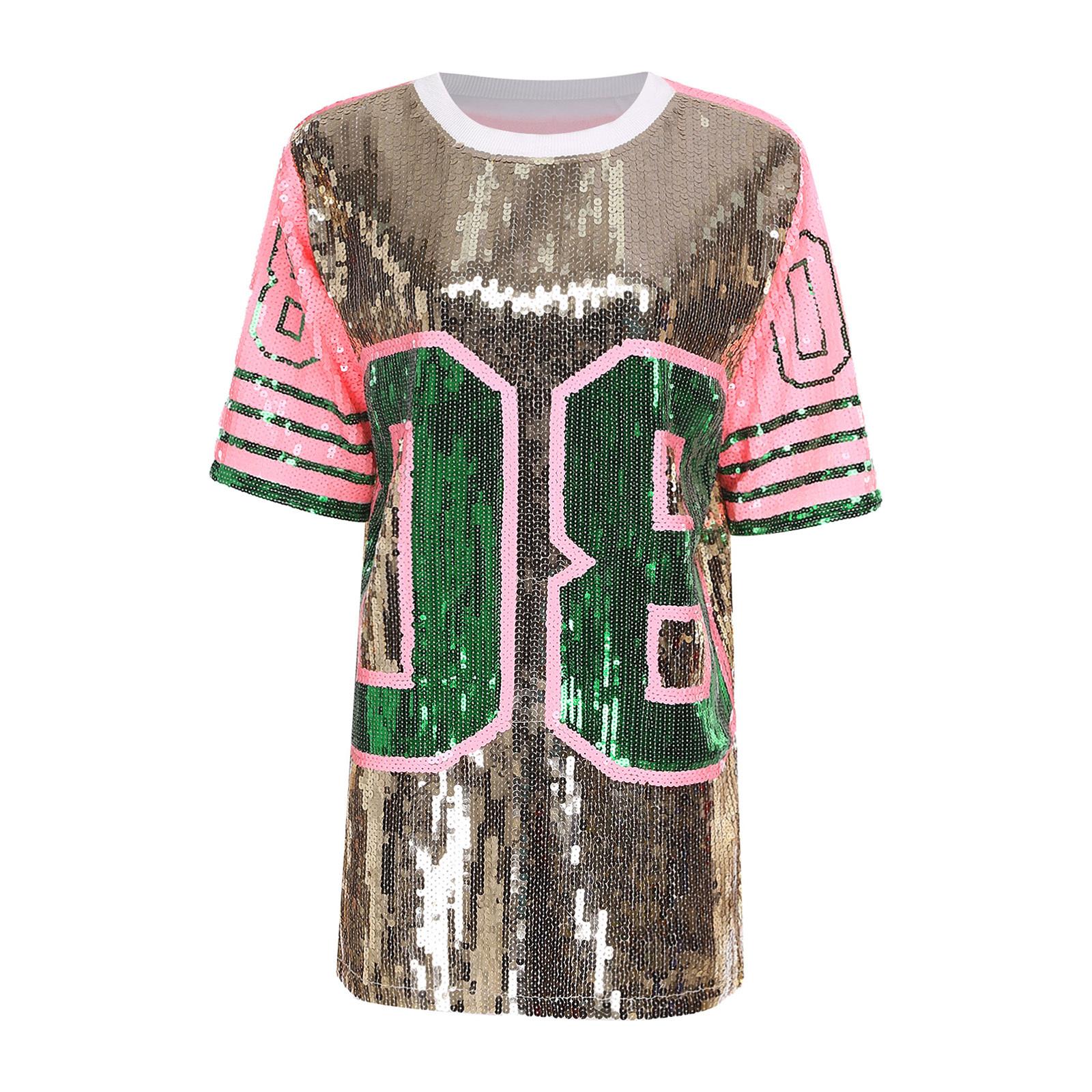 Womens Shiny Sequin Oversized T Shirt Number Graphic Crew Neck Short Sleeve Color Blocking Sporty Top One Size золотий
Womens Shiny Sequin Oversized T Shirt Number Graphic Crew Neck Short Sleeve Color Blocking Sporty Top One Size золотий