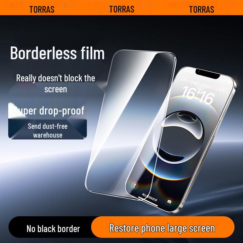Torras Borderless Tempered Glass Screen Protector iPhone 16e/14/13/13 Pro
Torras Borderless Tempered Glass Screen Protector iPhone 16e/14/13/13 Pro