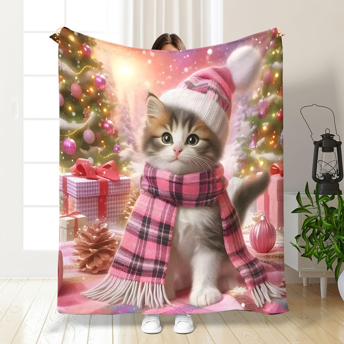 Christmas Cat Print Blanket, Tabby with Snowflakes Design, Extra Soft Flannel Throw, Holiday Themed Gift for Pet Lovers 75x90cm
Christmas Cat Print Blanket, Tabby with Snowflakes Design, Extra Soft Flannel Throw, Holiday Themed Gift for Pet Lovers 75x90cm