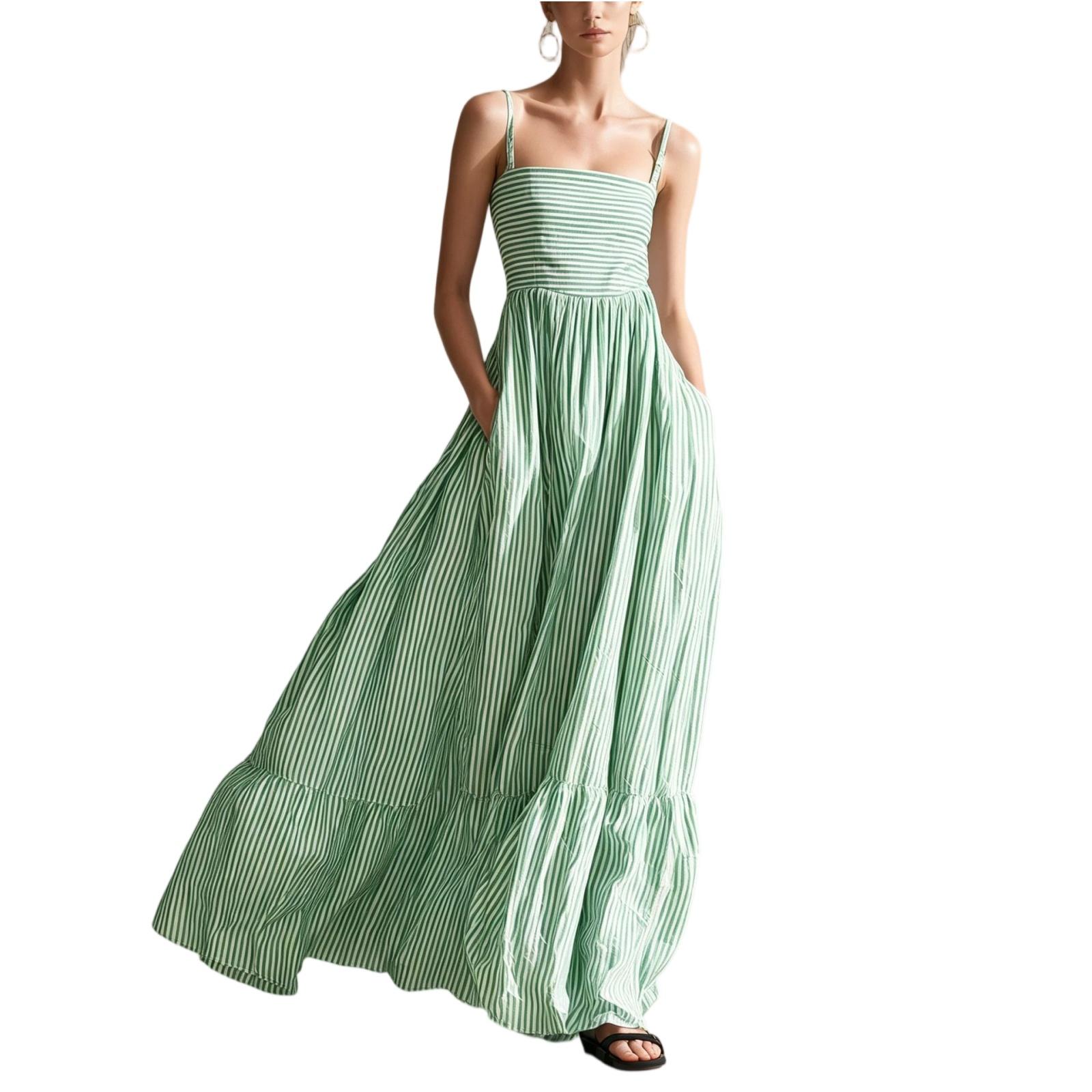Sleeveless Striped Maxi Dress for Women Casual Summer Dresses for Women 2026 Graduation Dress Midi Dresses for Women XL зелений
Sleeveless Striped Maxi Dress for Women Casual Summer Dresses for Women 2026 Graduation Dress Midi Dresses for Women XL зелений