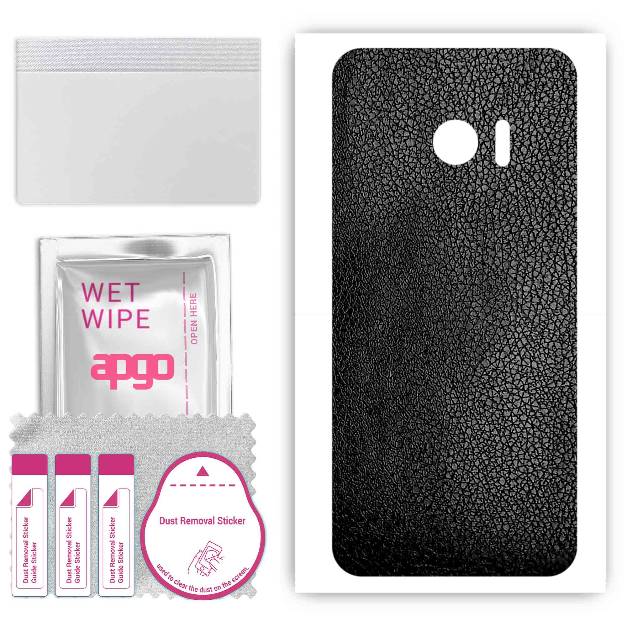apgo Protective Skin Sticker for the back compatible with HTC 10, Wrap Film, Foil, Vinyl - Pattern Black Leather
apgo Protective Skin Sticker for the back compatible with HTC 10, Wrap Film, Foil, Vinyl - Pattern Black Leather