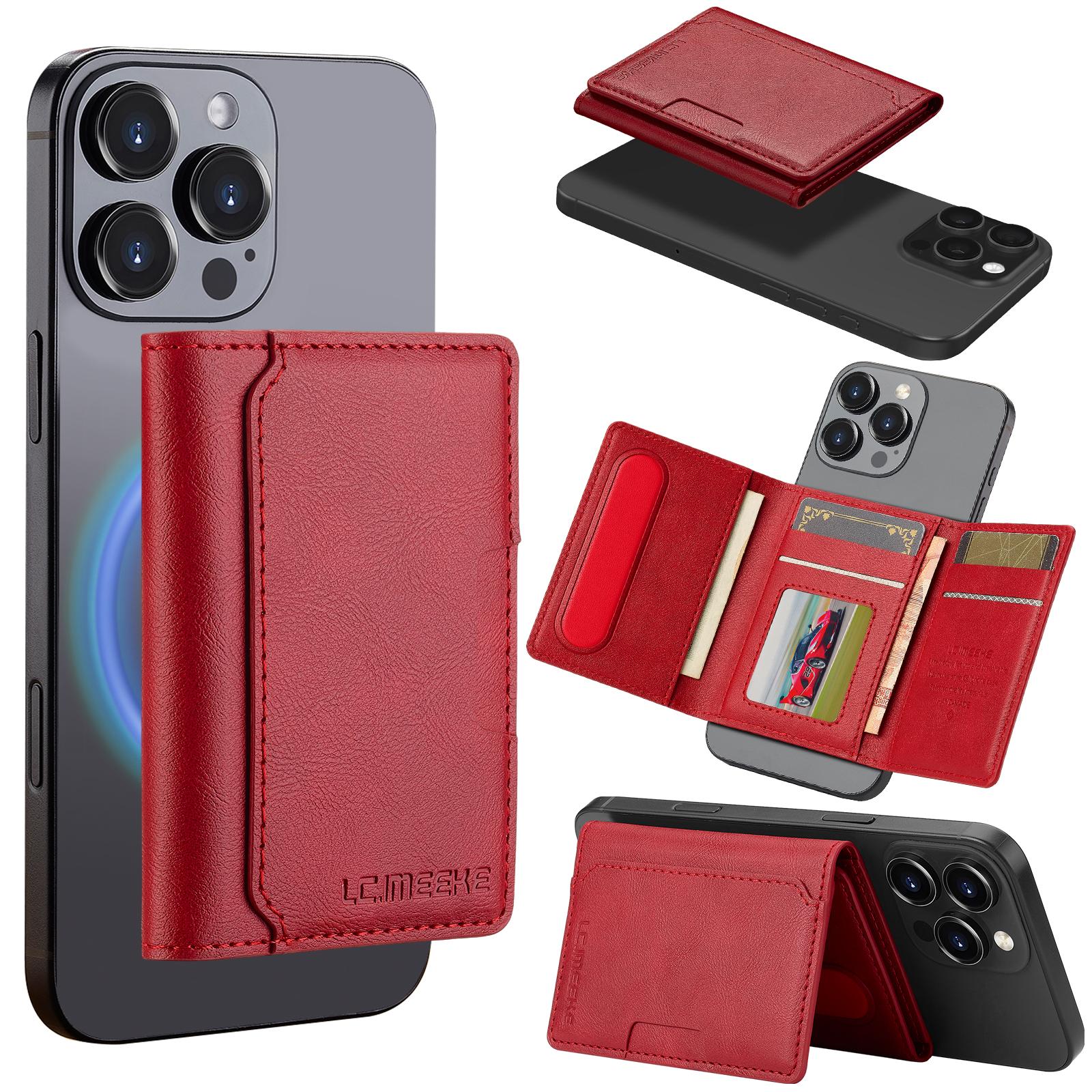 LC.IMEEKE Magnetic Card Holder Kickstand RFID Blocking PU Leather Phone Back Card Case Red
LC.IMEEKE Magnetic Card Holder Kickstand RFID Blocking PU Leather Phone Back Card Case Red