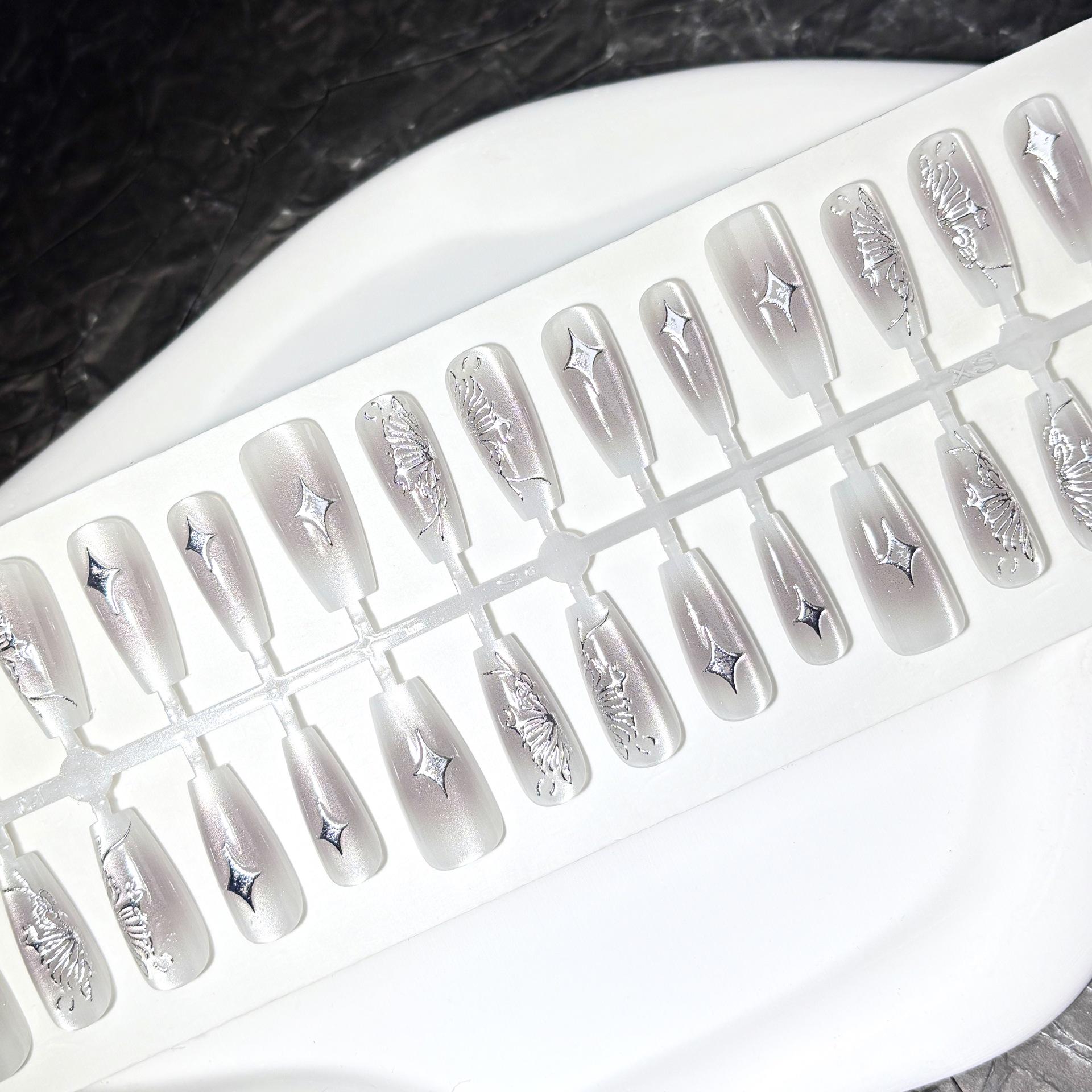 French Glitter Blush Black Silver Starlight Rhinestone 3D Butterfly Star Nail Patches
French Glitter Blush Black Silver Starlight Rhinestone 3D Butterfly Star Nail Patches