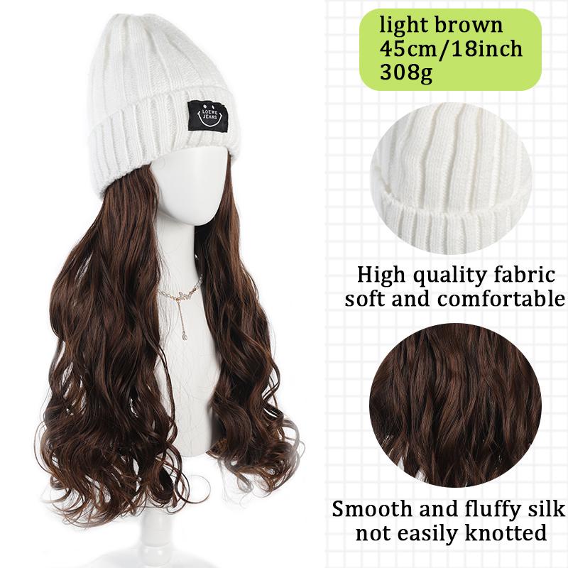 Парик-шапка модная осенне-зимняя вязаная шапка с улыбающимся лицом длинные вьющиеся волосы женский синтетический парик подходит для рождественских вечеринок
Парик-шапка модная осенне-зимняя вязаная шапка с улыбающимся лицом длинные вьющиеся волосы женский синтетический парик подходит для рождественских вечеринок