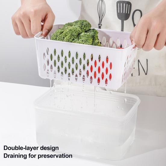Yousheng 1/3Pcs Transparent Storage Box with Removable Colander Large Capacity Double Layer Vegetable Washing Bowl Fruit Storage Container S сірий
Yousheng 1/3Pcs Transparent Storage Box with Removable Colander Large Capacity Double Layer Vegetable Washing Bowl Fruit Storage Container S сірий