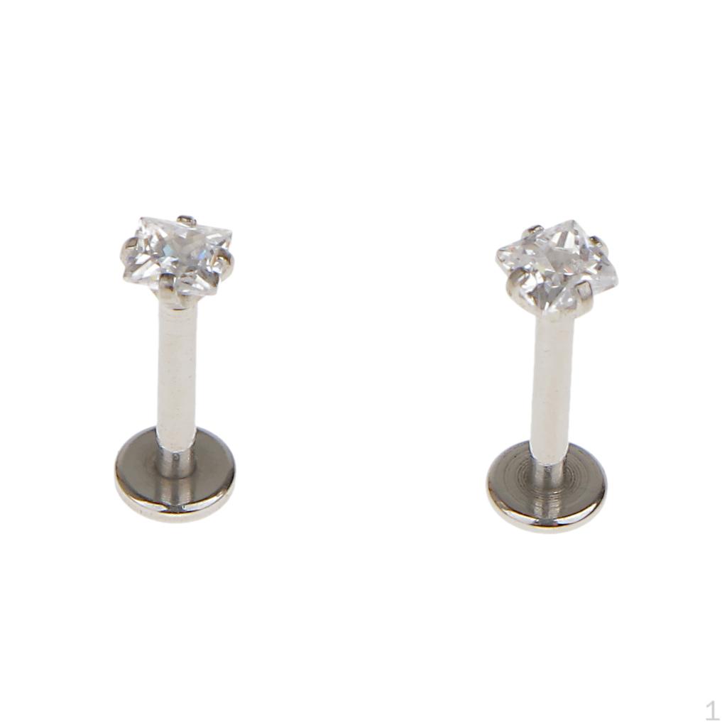 2 Stainless Zircon Tragus Lip Earring Stud 8mm
2 Stainless Zircon Tragus Lip Earring Stud 8mm