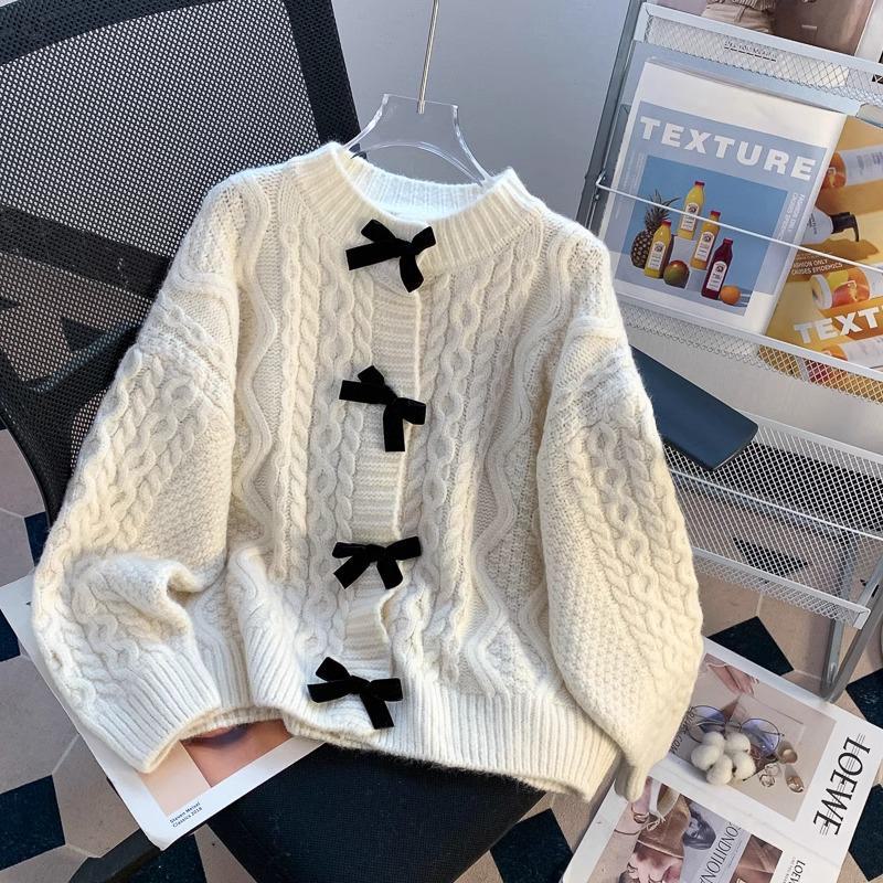 Women s French Bow Soft Thick Knit Cardigan - Retro Twist, Sweet & Fashionable Sweater One Size
Women s French Bow Soft Thick Knit Cardigan - Retro Twist, Sweet & Fashionable Sweater One Size