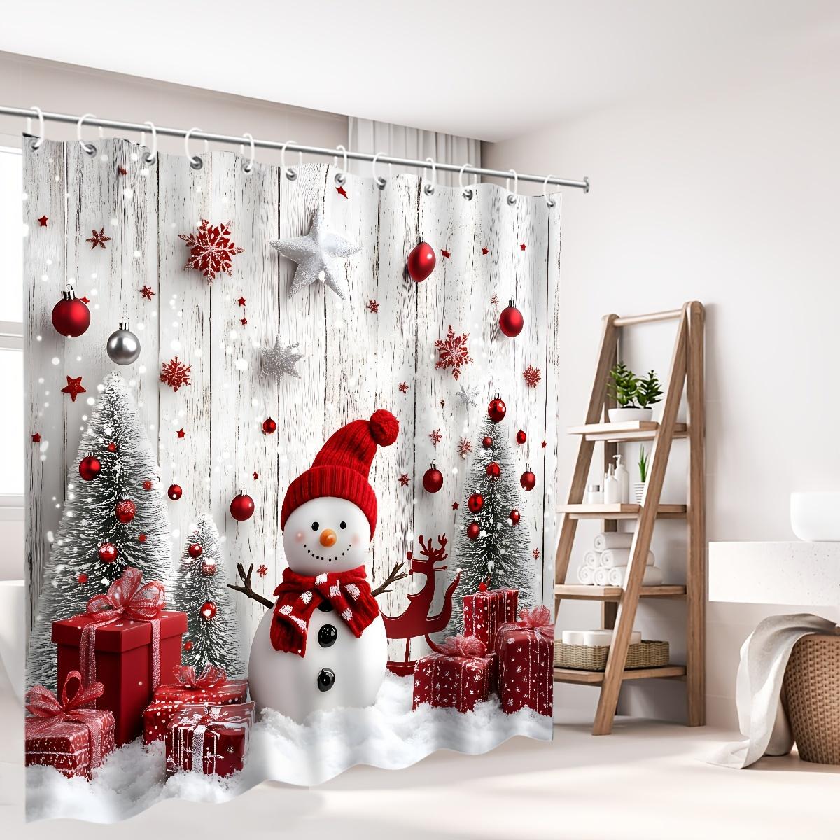 Festive Christmas Snowman Print Polyester Shower Curtain Machine Washable Bathroom Decor With Santa Hat & Holiday Accents W60H190(CM)-1 Pcs
Festive Christmas Snowman Print Polyester Shower Curtain Machine Washable Bathroom Decor With Santa Hat & Holiday Accents W60H190(CM)-1 Pcs