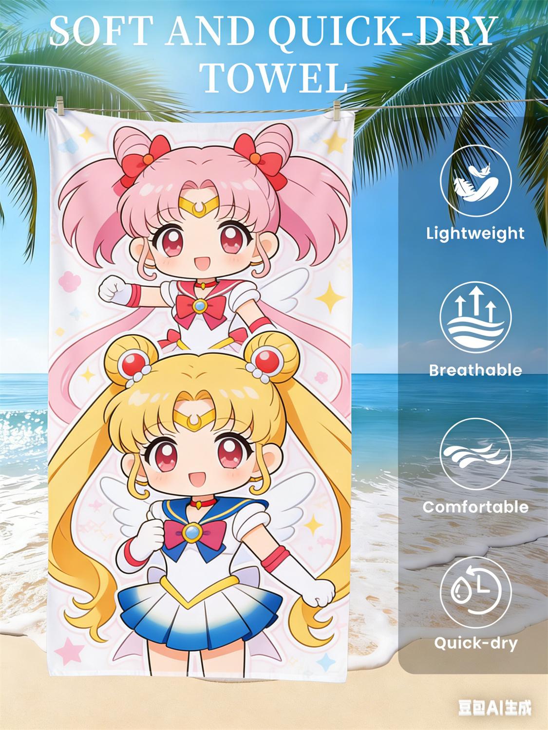 Cute Chibi Magical Girls Beach Towel Soft Quick Dry Breathable Lightweight Comfortable Towel Travel Pool Summer Essentials W40*H60(CM)
Cute Chibi Magical Girls Beach Towel Soft Quick Dry Breathable Lightweight Comfortable Towel Travel Pool Summer Essentials W40*H60(CM)