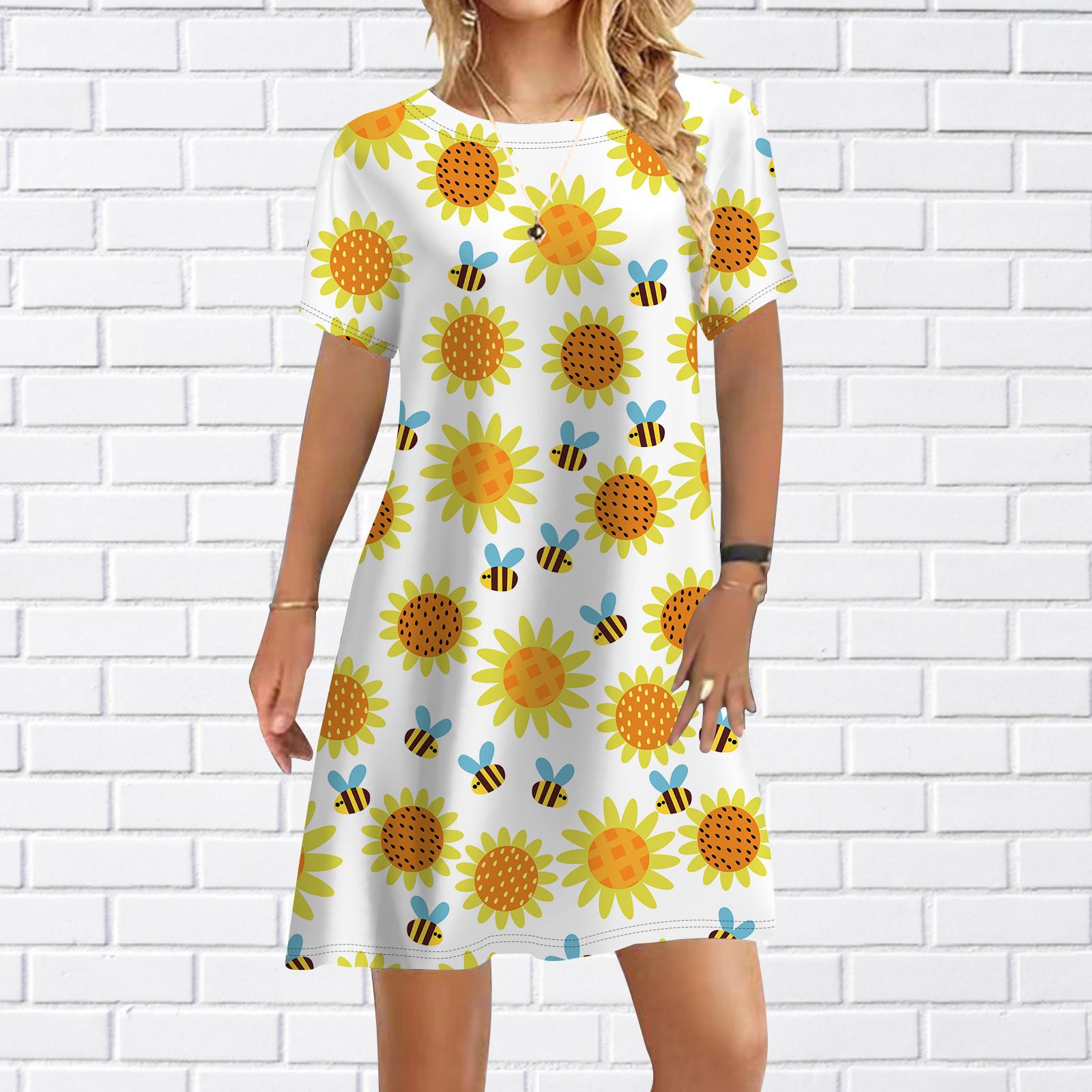 Женское повседневное платье, летние желтые платья с принтом подсолнечника для женщин, платье с коротким рукавом и круглым вырезом, большие размеры 8XL жёлтый
Женское повседневное платье, летние желтые платья с принтом подсолнечника для женщин, платье с коротким рукавом и круглым вырезом, большие размеры 8XL жёлтый