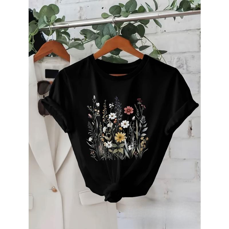 European Size Summer Hand-Painted Floral Printed Round Neck Short Sleeve T-Shirt 4XL чорний
European Size Summer Hand-Painted Floral Printed Round Neck Short Sleeve T-Shirt 4XL чорний