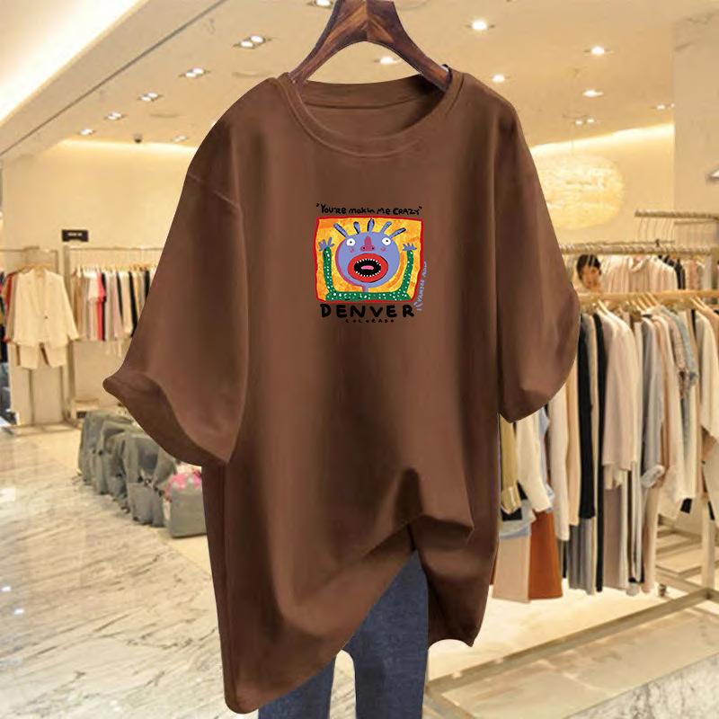 Pure cotton new printed t-shirt short-sleeved women s loose large-size casual dopamine top bottoming shirt XXXL
Pure cotton new printed t-shirt short-sleeved women s loose large-size casual dopamine top bottoming shirt XXXL