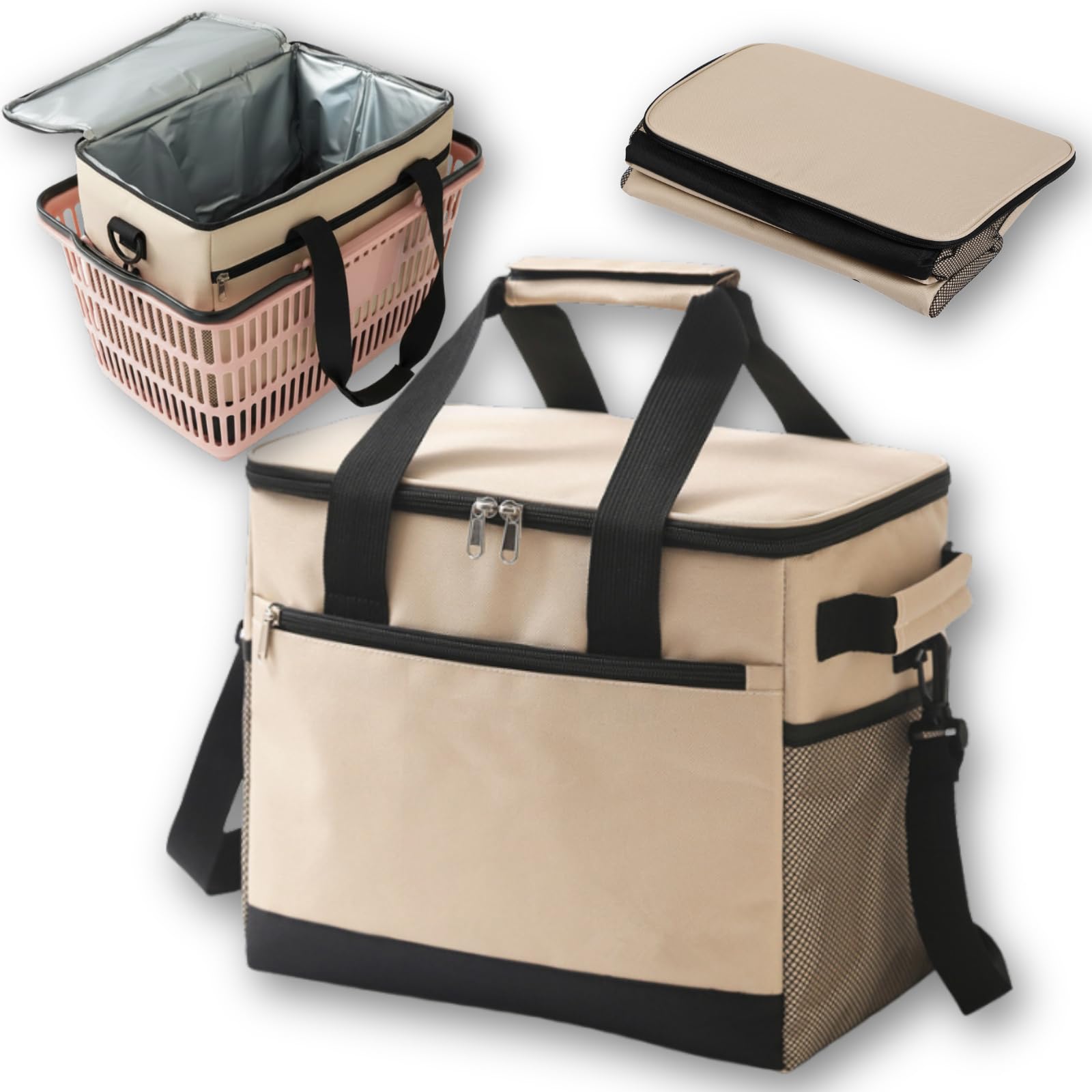 Cooler Insulated Shopping Basket Large Soft Cooler Keeps Food Cold and Handheld or Shoulder for Sports Beige Box, Bag, Bag, Capacity, Foldable, 35L, бежевый
Cooler Insulated Shopping Basket Large Soft Cooler Keeps Food Cold and Handheld or Shoulder for Sports Beige Box, Bag, Bag, Capacity, Foldable, 35L, бежевый