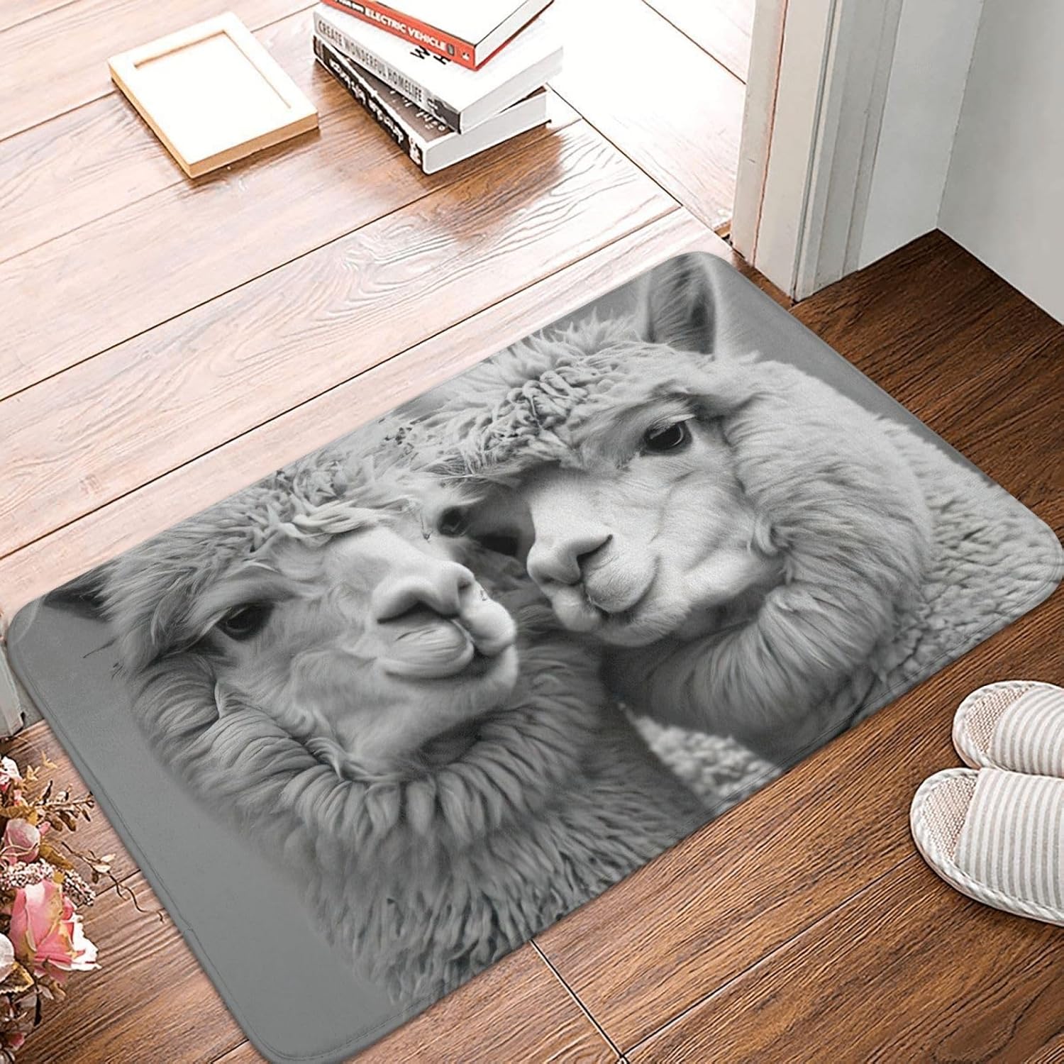 I Love Alpacas Print Front Door Rug for Indoor Outdoor Entrance,Welcome Mat with Flannel Fabric 40x60cm
I Love Alpacas Print Front Door Rug for Indoor Outdoor Entrance,Welcome Mat with Flannel Fabric 40x60cm