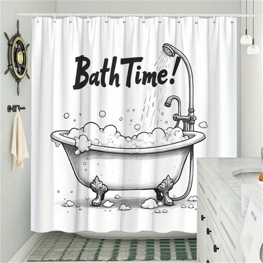 Vintage Clawfoot Bathtub Shower Curtain With Soapy Bubbles & Bath Time! Text - Retro Whimsical Bathroom Decor,Nostalgic Decor W60H190(CM)-1 Pcs
Vintage Clawfoot Bathtub Shower Curtain With Soapy Bubbles & Bath Time! Text - Retro Whimsical Bathroom Decor,Nostalgic Decor W60H190(CM)-1 Pcs