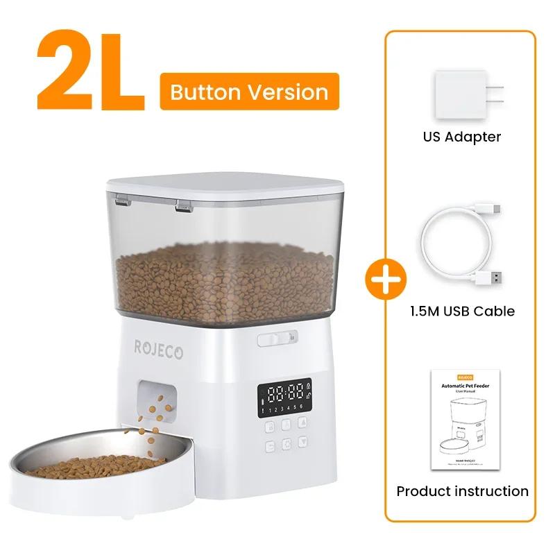 ROJECO 2L Automatic Pet Feeder for Cats Dogs Smart Food Dispenser with LCD Display Timer Button Version 2L
ROJECO 2L Automatic Pet Feeder for Cats Dogs Smart Food Dispenser with LCD Display Timer Button Version 2L
