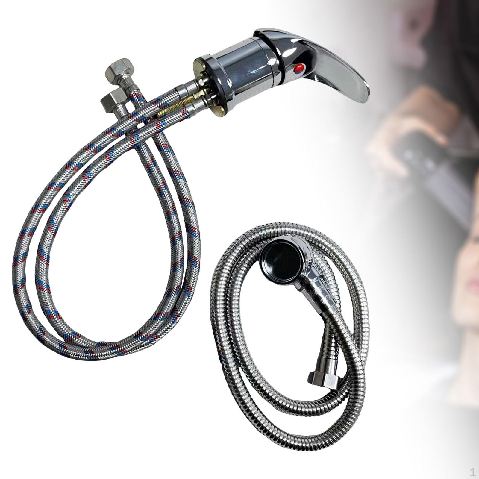 Salon Shampoo Bowl Faucet and Sprayer Set, Sink Set Replace Parts Easy to Install for
Salon Shampoo Bowl Faucet and Sprayer Set, Sink Set Replace Parts Easy to Install for