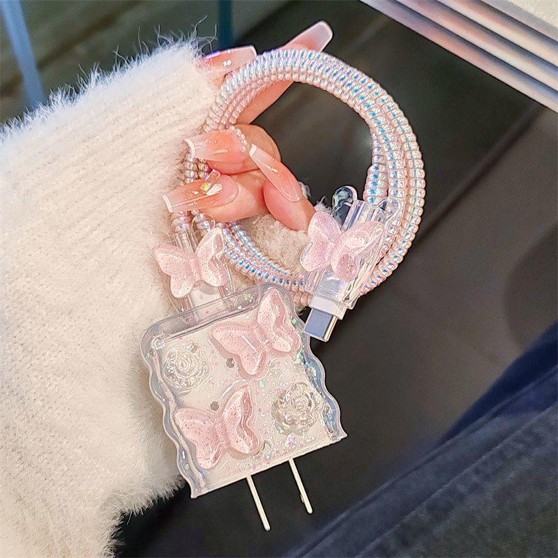 Pink Crystal Butterfly Charging Data Cable Protector Winder Accessories for iPhone 18/20w Cartoon Charger Protective Cover розовый
Pink Crystal Butterfly Charging Data Cable Protector Winder Accessories for iPhone 18/20w Cartoon Charger Protective Cover розовый