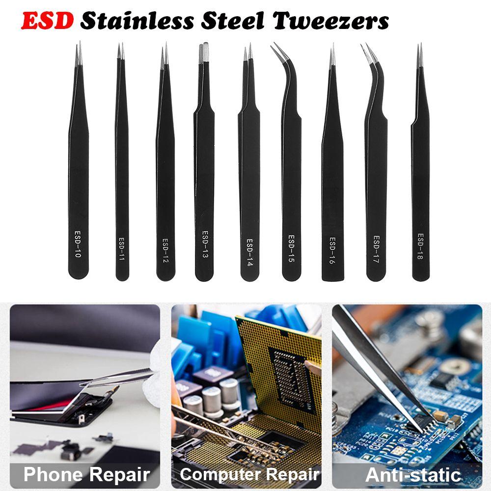 Maintenance Anti-Static Repair Tools Curved Straight Stainless Steel Tweezers Eyebrow Clip ESD Safe
Maintenance Anti-Static Repair Tools Curved Straight Stainless Steel Tweezers Eyebrow Clip ESD Safe