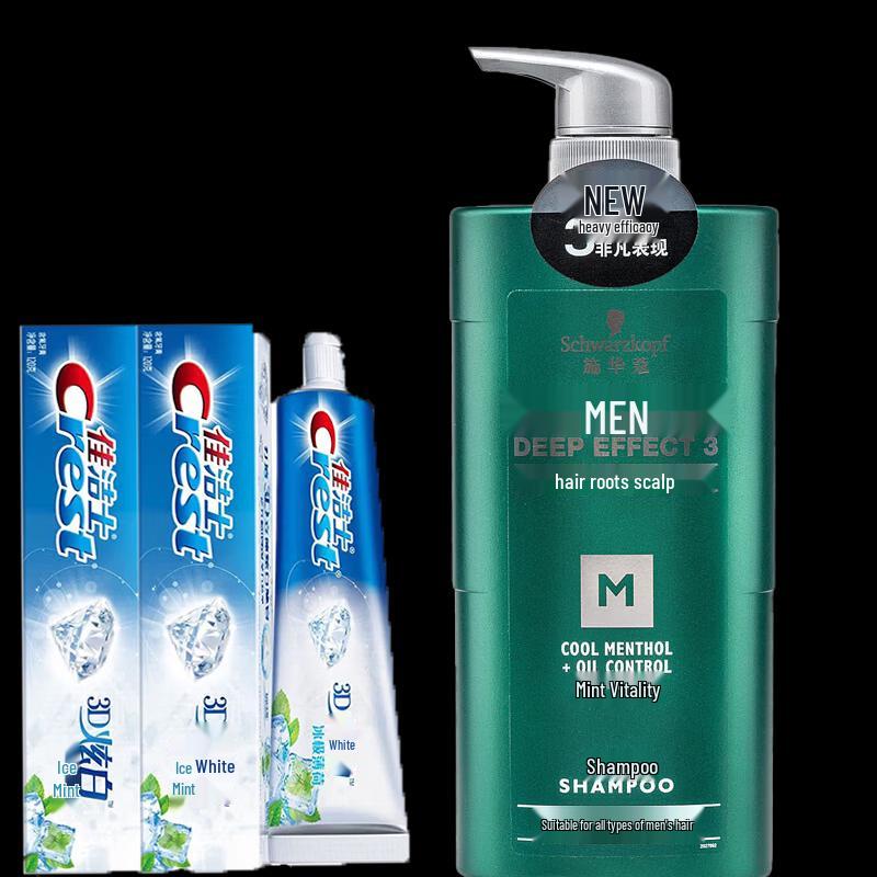 Crest 3D White Toothpaste & Schwarzkopf Men s Mint Shampoo Bundle
Crest 3D White Toothpaste & Schwarzkopf Men s Mint Shampoo Bundle