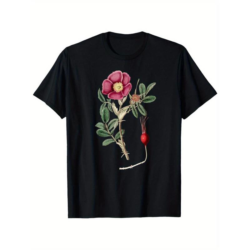 Women s Soft Black Tee with Pink Dahlia Flower & Green Leaf Print, Short Sleeve Round Neck Casual Shirt for Year-Round Wear, Gift for Nature Lovers S чёрный
Women s Soft Black Tee with Pink Dahlia Flower & Green Leaf Print, Short Sleeve Round Neck Casual Shirt for Year-Round Wear, Gift for Nature Lovers S чёрный