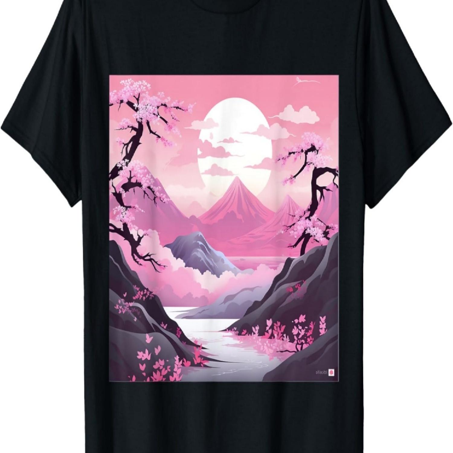 Ephemeral Canvas Dreams Pastel Peaks with Cherry Blossoms T-Shirt XXXXXL чорний
Ephemeral Canvas Dreams Pastel Peaks with Cherry Blossoms T-Shirt XXXXXL чорний
